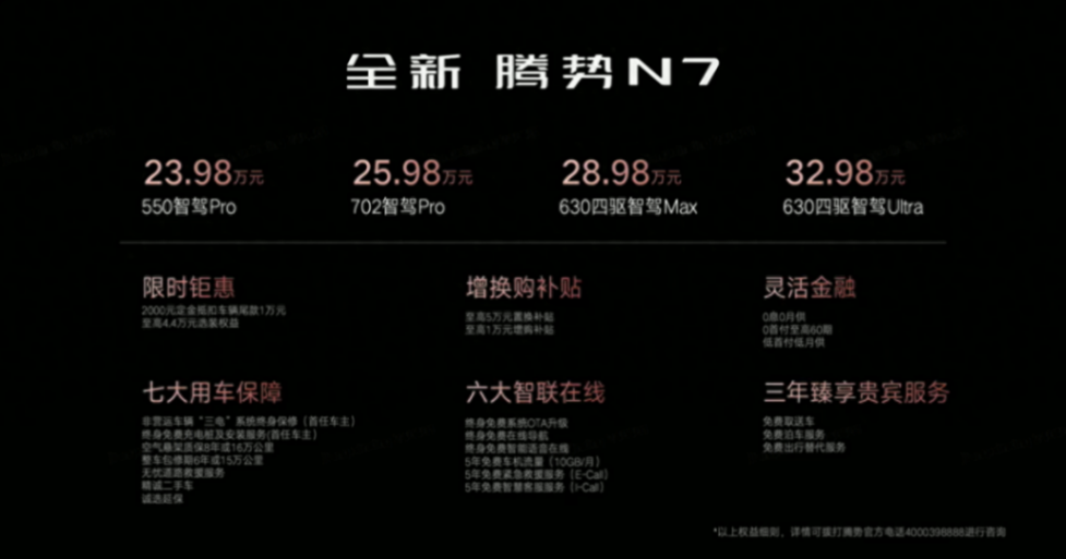 年輕人和年輕家庭的首選,全新騰勢N7正式上市,價格太香了