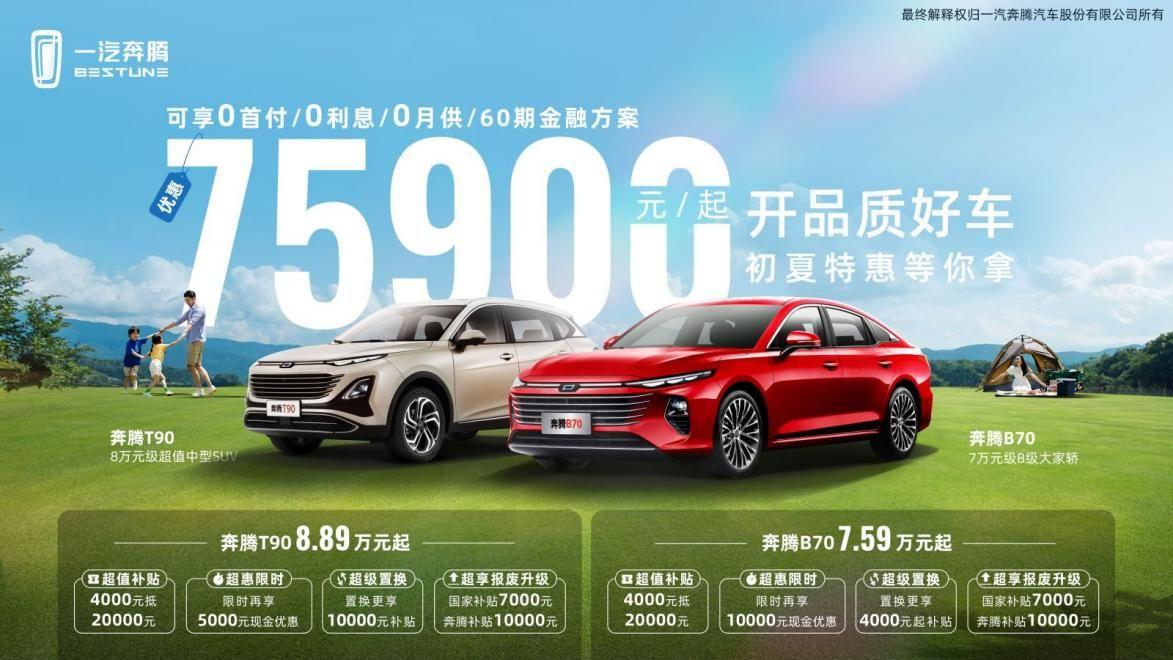 當(dāng)幸福來砸門!奔騰B70起售價(jià)僅7.59萬,炫技B級家轎市場